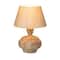 Hello Honey® 18" Whitewashed Reclaimed Wood Pot Table Lamp with Cotton Shade